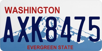 WA license plate AXK8475