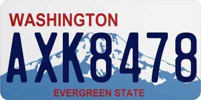 WA license plate AXK8478
