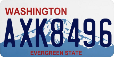 WA license plate AXK8496