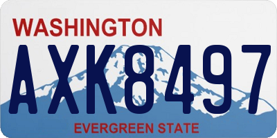 WA license plate AXK8497