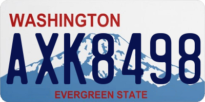 WA license plate AXK8498