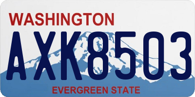 WA license plate AXK8503