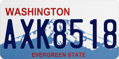 WA license plate AXK8518