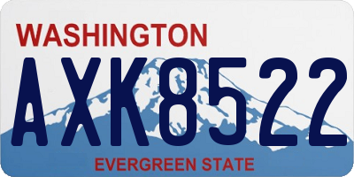 WA license plate AXK8522