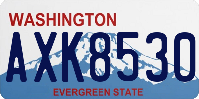 WA license plate AXK8530
