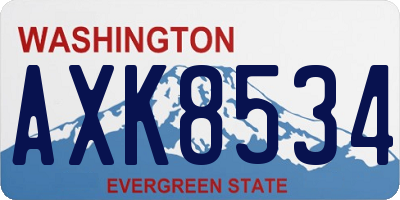 WA license plate AXK8534