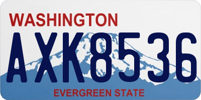 WA license plate AXK8536