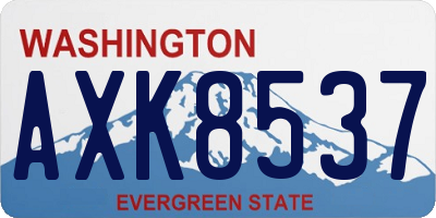 WA license plate AXK8537