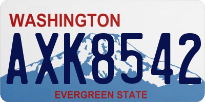 WA license plate AXK8542