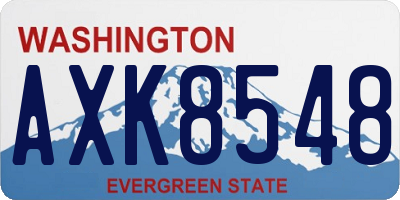 WA license plate AXK8548