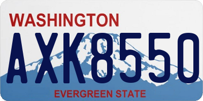 WA license plate AXK8550