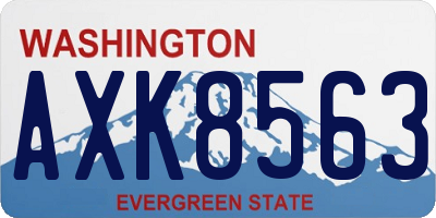 WA license plate AXK8563