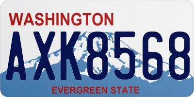 WA license plate AXK8568