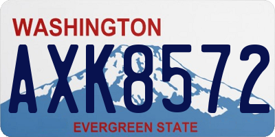WA license plate AXK8572