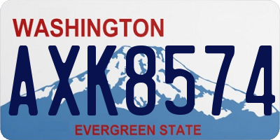 WA license plate AXK8574