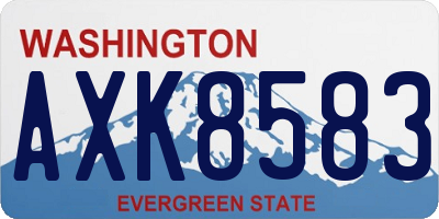 WA license plate AXK8583