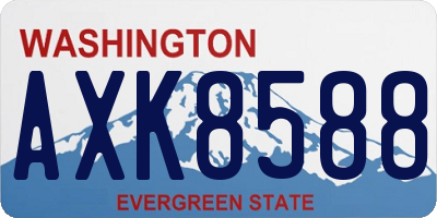 WA license plate AXK8588