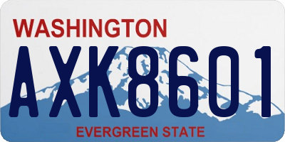 WA license plate AXK8601