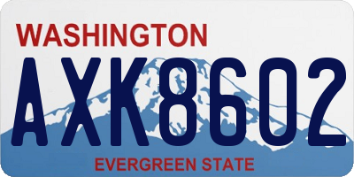 WA license plate AXK8602