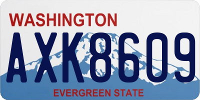 WA license plate AXK8609