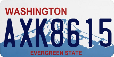 WA license plate AXK8615