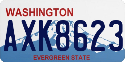 WA license plate AXK8623