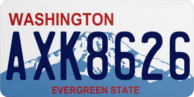 WA license plate AXK8626