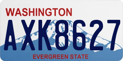 WA license plate AXK8627