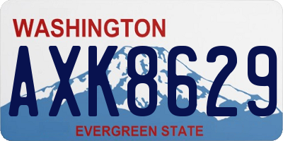 WA license plate AXK8629