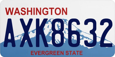 WA license plate AXK8632