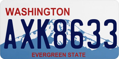 WA license plate AXK8633