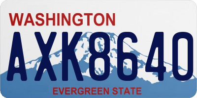 WA license plate AXK8640
