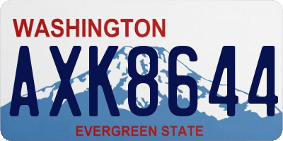 WA license plate AXK8644