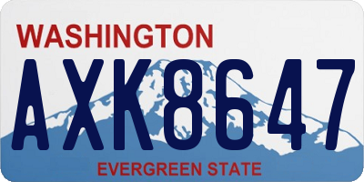 WA license plate AXK8647