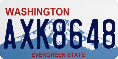 WA license plate AXK8648