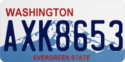 WA license plate AXK8653