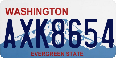 WA license plate AXK8654