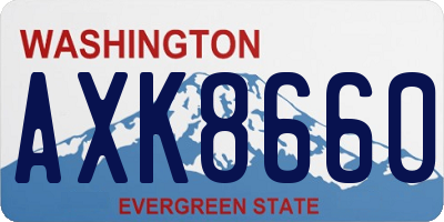 WA license plate AXK8660
