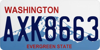 WA license plate AXK8663