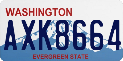 WA license plate AXK8664