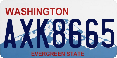 WA license plate AXK8665