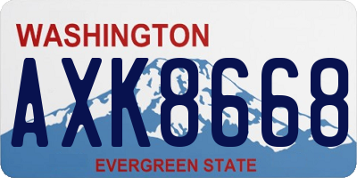 WA license plate AXK8668