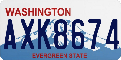 WA license plate AXK8674