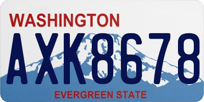 WA license plate AXK8678