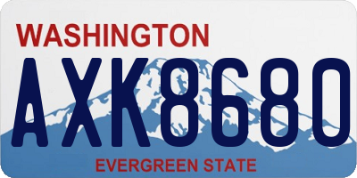 WA license plate AXK8680