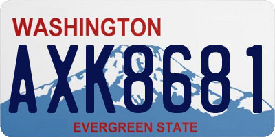 WA license plate AXK8681