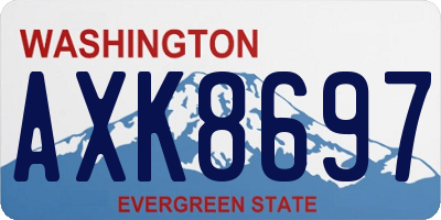 WA license plate AXK8697