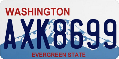 WA license plate AXK8699