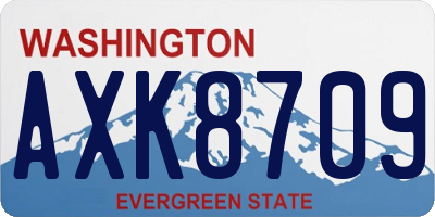 WA license plate AXK8709