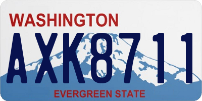 WA license plate AXK8711